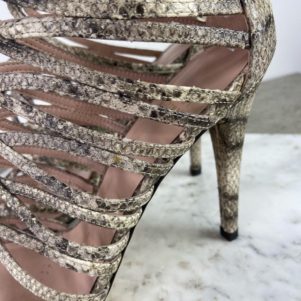 Stuart Weitzman Snakeskin Python Print Heels Cage… - image 4